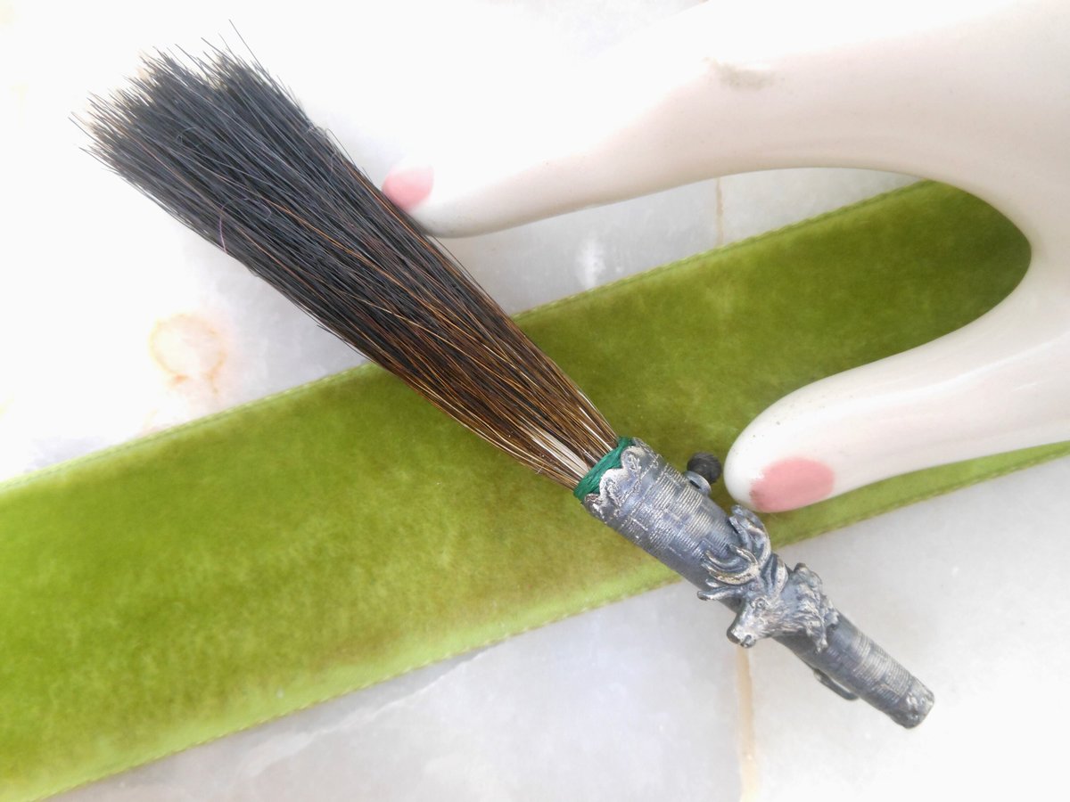 Vintage WEST GERMANY Scottish Kilt Brooch Horsehair Hat Pin Horsehair Stag Mid Century Jewelry Gift, VivianJoel.com