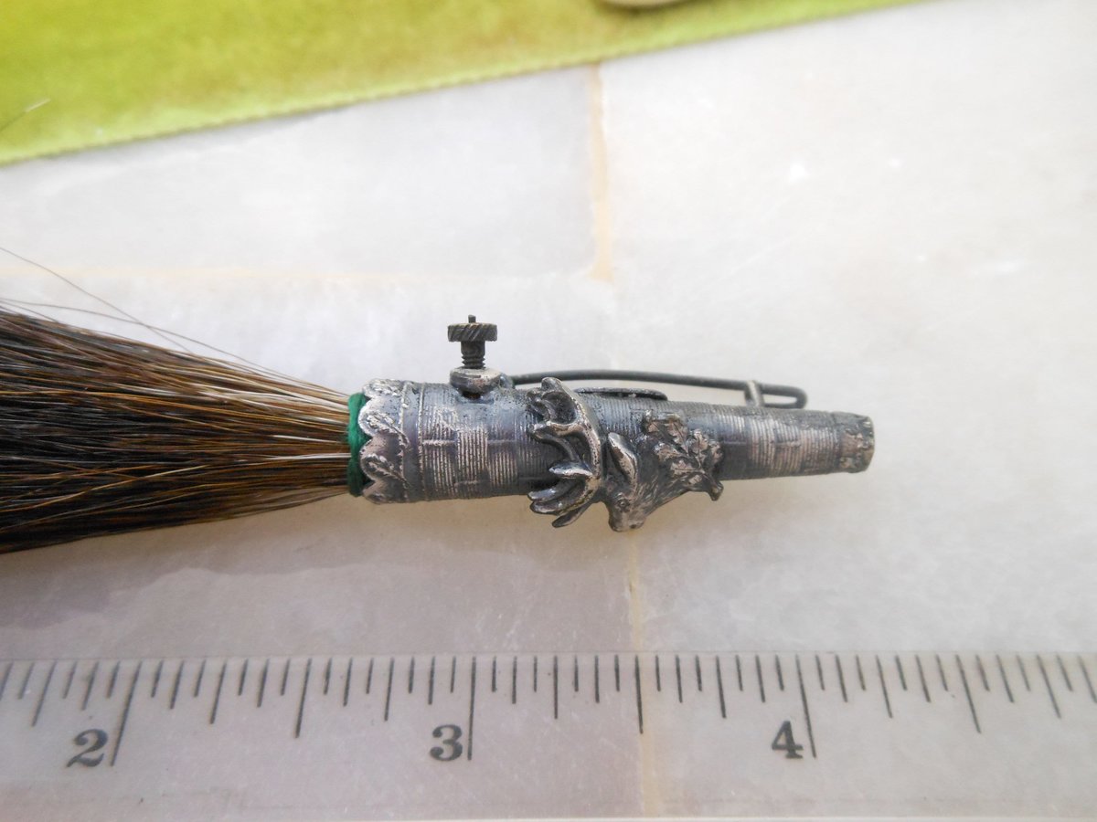 Vintage WEST GERMANY Scottish Kilt Brooch Horsehair Hat Pin Horsehair Stag Mid Century Jewelry Gift, VivianJoel.com