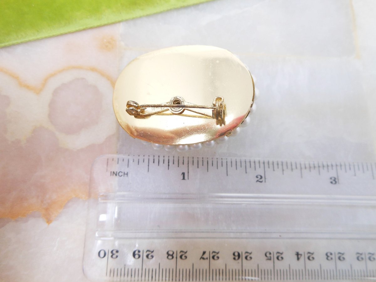 Vintage Pearl Bead Brooch Flower Cluster Pin  Ornate Classic Regency Revival JAPAN Jewelry Gift Mid Century, VivianJoel.com