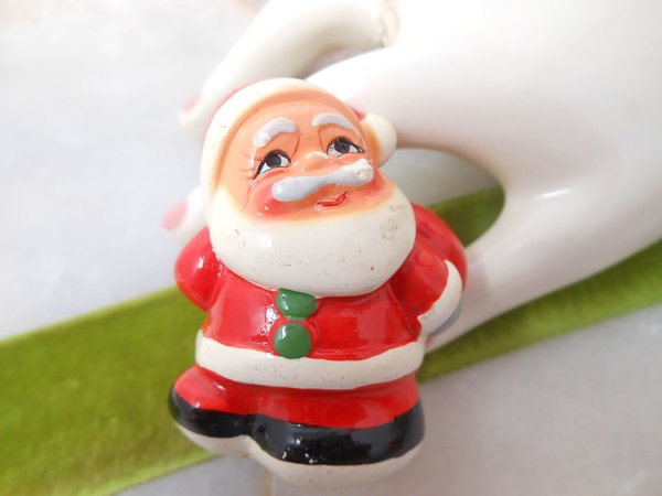 Vintage Christmas Santa Pencil Sharpener Ceramic Plaster Shanghai China Kitschy Gift, VivianJoel.com