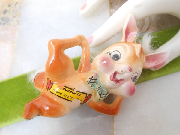 Vintage Grimco JAPAN Anthropomorphic Bunny Rabbit Ceramic Porcelain Figurine Furry Kitschy Cute Mid Century Gift, VivianJoel.com