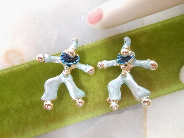 Vintage Jester Clown Scatter Pin Set Figural Enamel Brooch Petite Pair Mardis Gars Party Time Mid Century Jewelry Gift, VivianJoel.com